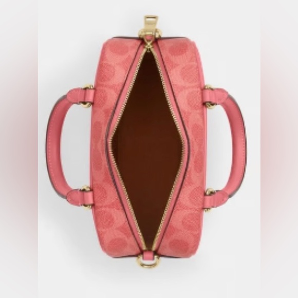 Coach X Peanuts Coral Lucy Satchel Bag  CBJ62 Crossbody Signature Canvas - Picture 9 of 9